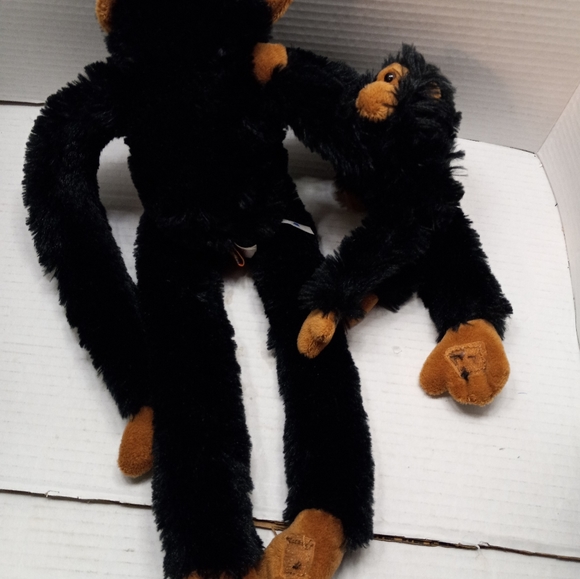 Adventure Planet Hanging Monkey w/Baby 18 in/7 1/2 in Black Stuffed Animal Plush - Picture 4 of 8